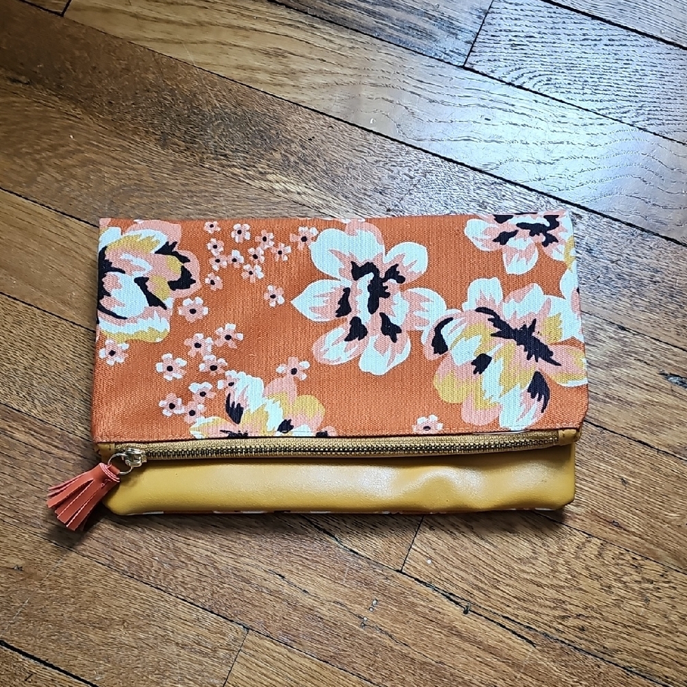 Rachel Pally Orange and Yellow Floral Wristlet